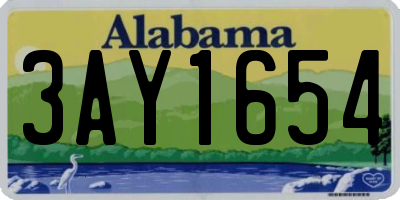 AL license plate 3AY1654