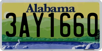 AL license plate 3AY1660