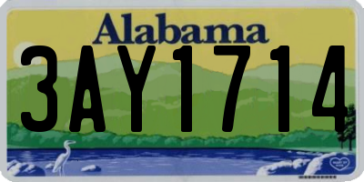 AL license plate 3AY1714