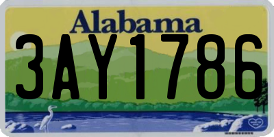 AL license plate 3AY1786