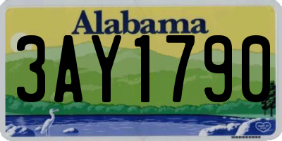 AL license plate 3AY1790