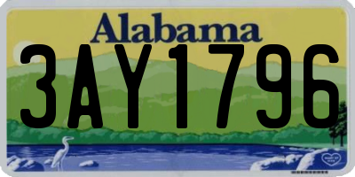 AL license plate 3AY1796