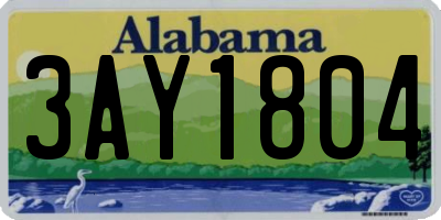 AL license plate 3AY1804