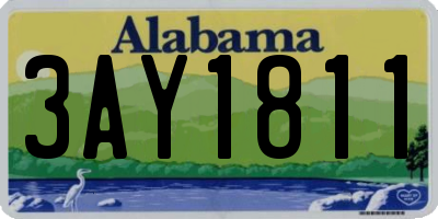 AL license plate 3AY1811