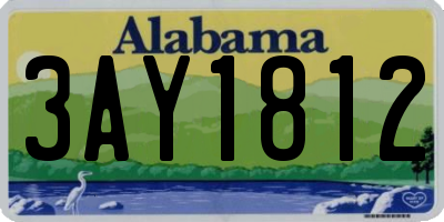AL license plate 3AY1812