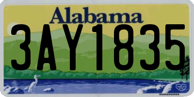 AL license plate 3AY1835