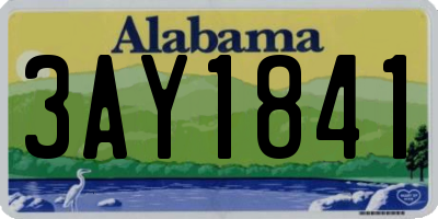AL license plate 3AY1841