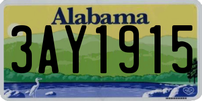 AL license plate 3AY1915