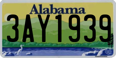 AL license plate 3AY1939