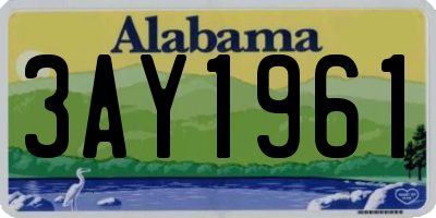 AL license plate 3AY1961