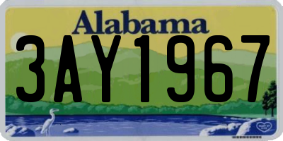 AL license plate 3AY1967