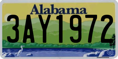 AL license plate 3AY1972