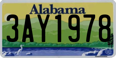 AL license plate 3AY1978