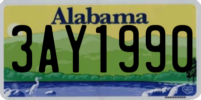 AL license plate 3AY1990