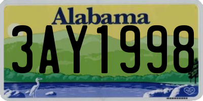 AL license plate 3AY1998