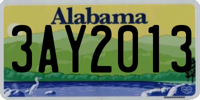 AL license plate 3AY2013