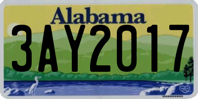 AL license plate 3AY2017