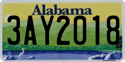 AL license plate 3AY2018