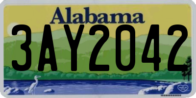 AL license plate 3AY2042