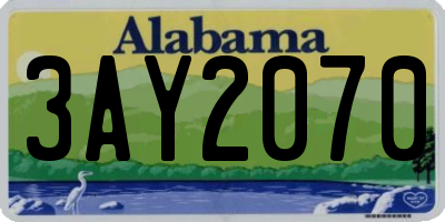 AL license plate 3AY2070