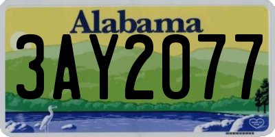 AL license plate 3AY2077