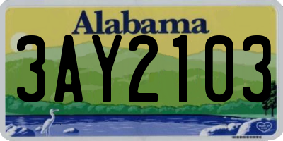 AL license plate 3AY2103