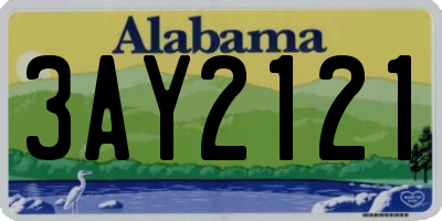 AL license plate 3AY2121