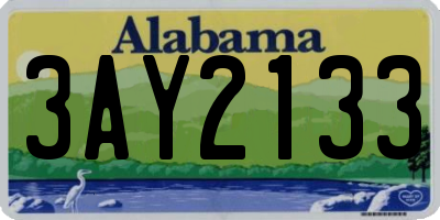 AL license plate 3AY2133