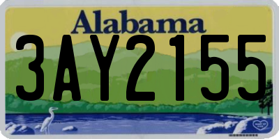AL license plate 3AY2155