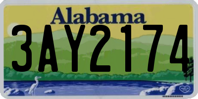 AL license plate 3AY2174