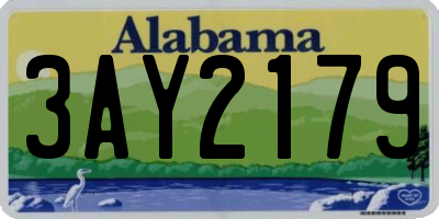 AL license plate 3AY2179