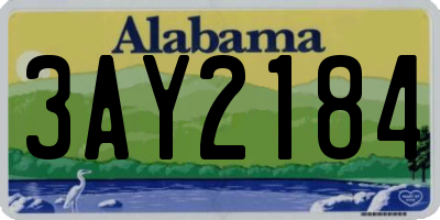 AL license plate 3AY2184