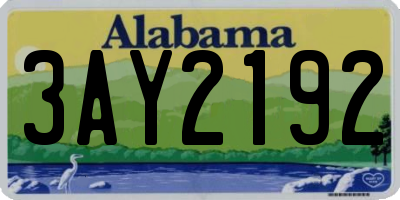 AL license plate 3AY2192