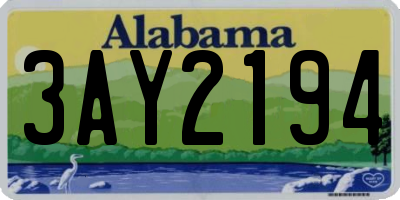 AL license plate 3AY2194