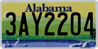 AL license plate 3AY2204