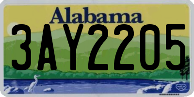 AL license plate 3AY2205