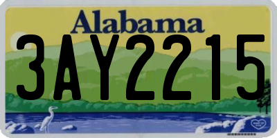 AL license plate 3AY2215