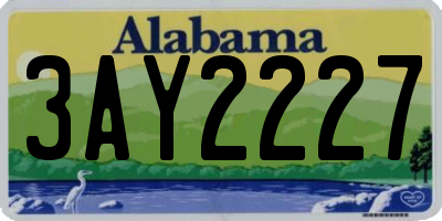 AL license plate 3AY2227
