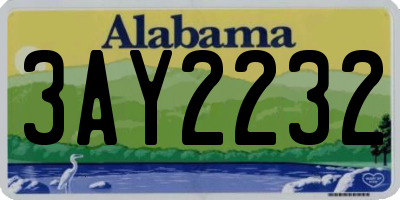 AL license plate 3AY2232