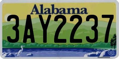 AL license plate 3AY2237
