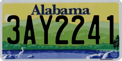 AL license plate 3AY2241