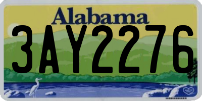 AL license plate 3AY2276