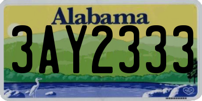 AL license plate 3AY2333