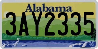 AL license plate 3AY2335