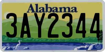 AL license plate 3AY2344