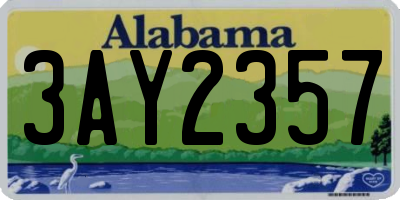 AL license plate 3AY2357