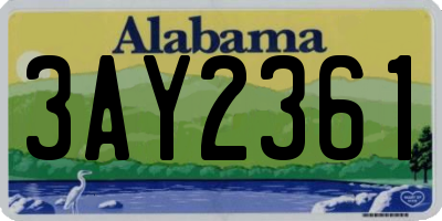 AL license plate 3AY2361