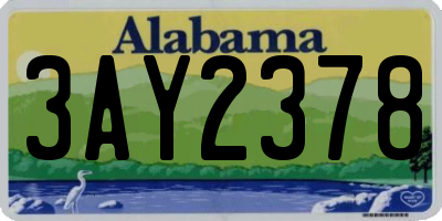 AL license plate 3AY2378