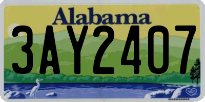 AL license plate 3AY2407