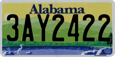 AL license plate 3AY2422